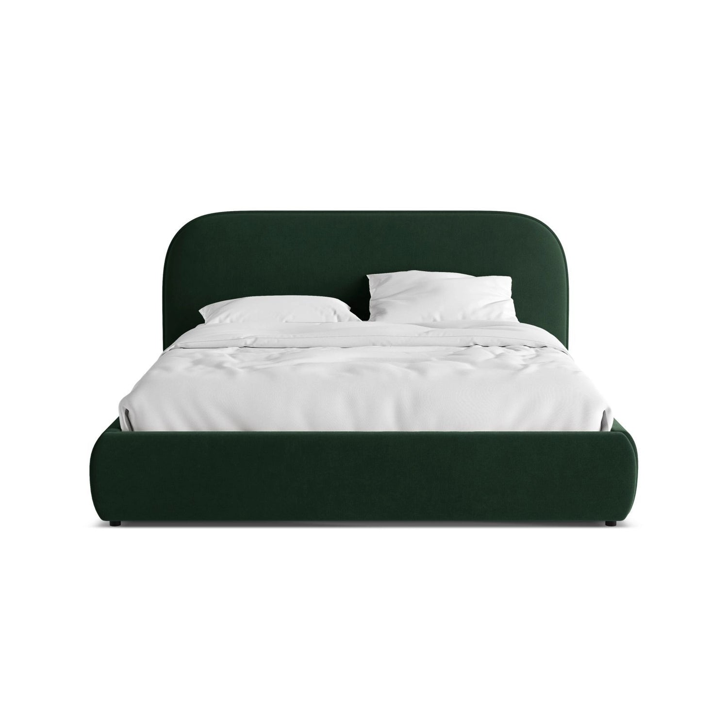 Murada Bett mit Kopfteil und Stauraum aus Samt in Flaschengrün (Salvador 7), 200x200 cm von Micadoni – Bild 1