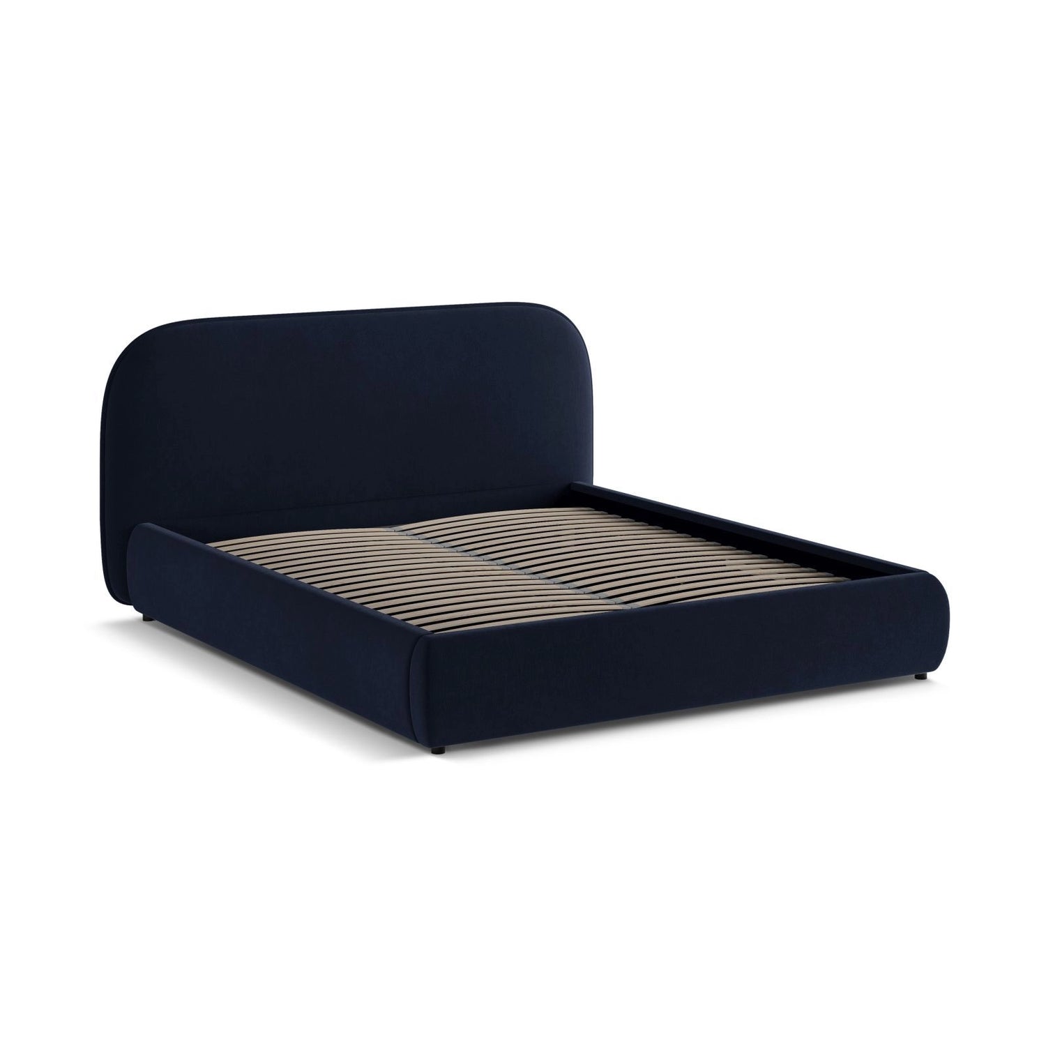 Murada Bett mit Kopfteil und Stauraum aus Samt in Königsblau (Salvador 5), 160x200 cm von Micadoni – Bild 4