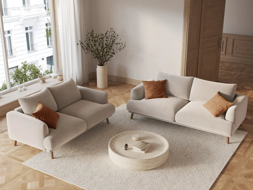 Naomi 2-Sitzer Sofa aus Samt in Beige (Salvador 1), 170x95 cm von Micadoni – Bild 2