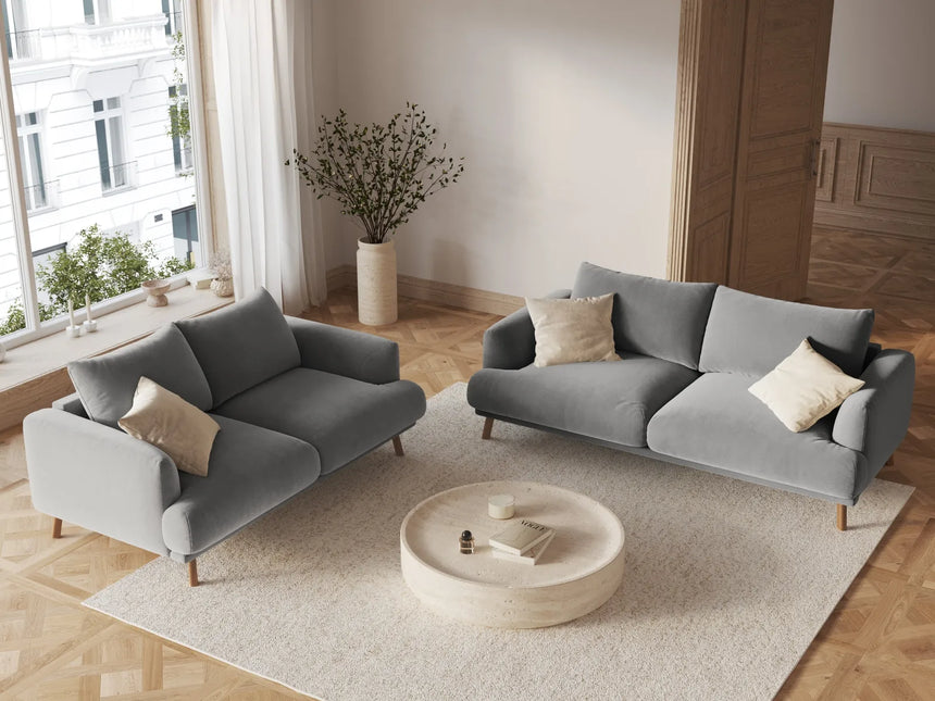 Naomi 2-Sitzer Sofa aus Samt in Grau (Salvador 17), 170x95 cm von Micadoni – Bild 2
