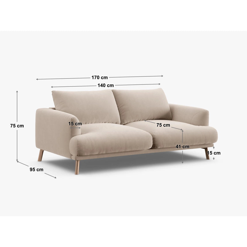 Naomi 2-Sitzer Sofa aus Samt oder Strukturstoff, 170x95 cm von Micadoni – Bild 3