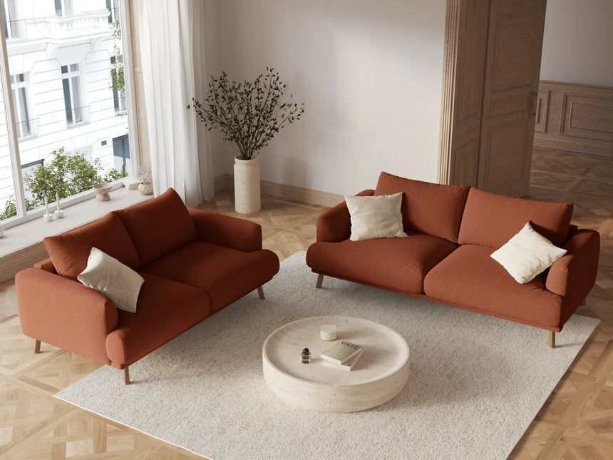 Naomi 2-Sitzer Sofa aus Strukturierter Stoff in Brick (Liberty 9), 170x95 cm von Micadoni – Bild 2