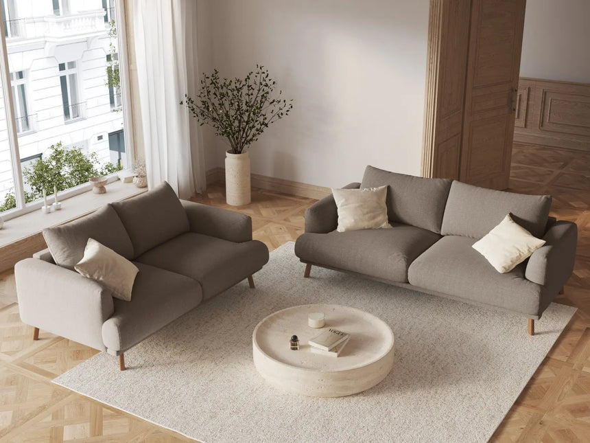 Naomi 2-Sitzer Sofa aus Strukturierter Stoff in Cappuccino (Liberty 5), 170x95 cm von Micadoni – Bild 2