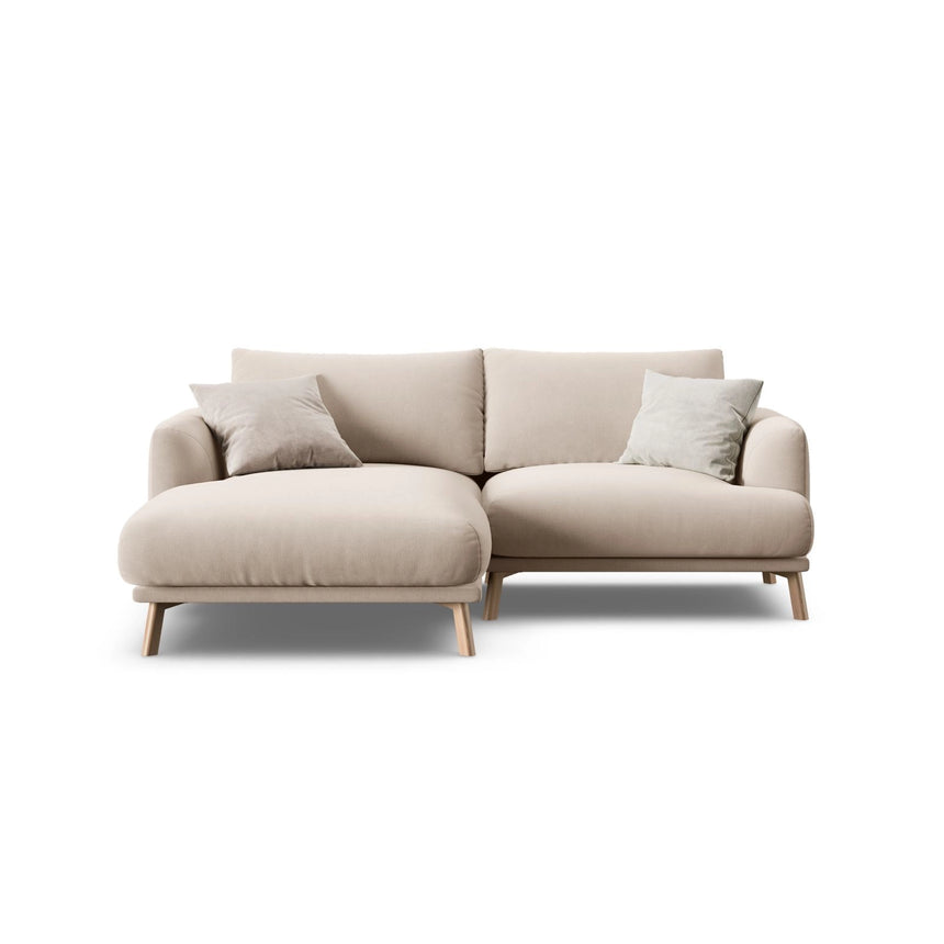 Naomi 3-Sitzer Ecksofa, Linke Seite, aus Samt in Beige (Salvador 1), 200x170 cm von Micadoni – Bild 1