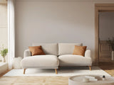Naomi 3-Sitzer Ecksofa, Linke Seite, aus Samt in Beige (Salvador 1), 200x170 cm von Micadoni – Bild 2