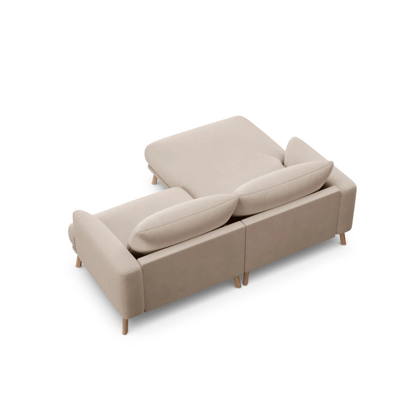 Naomi 3-Sitzer Ecksofa, Linke Seite, aus Samt in Beige (Salvador 1), 200x170 cm von Micadoni – Bild 5