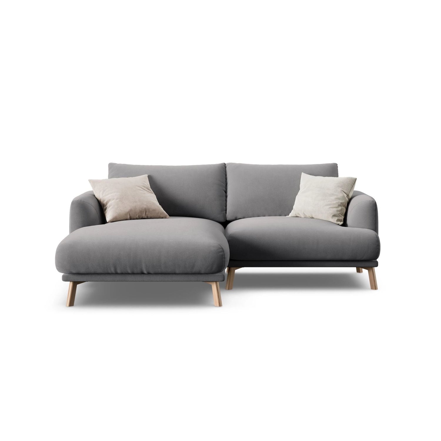 Naomi 3-Sitzer Ecksofa, Linke Seite, aus Samt in Grau (Salvador 17), 200x170 cm von Micadoni – Bild 1