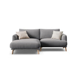 Naomi 3-Sitzer Ecksofa, Linke Seite, aus Samt in Grau (Salvador 17), 200x170 cm von Micadoni – Bild 1