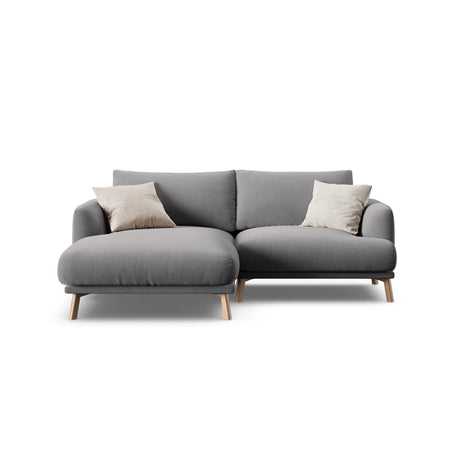 Naomi 3-Sitzer Ecksofa, Linke Seite, aus Samt in Grau (Salvador 17), 200x170 cm von Micadoni – Bild 1
