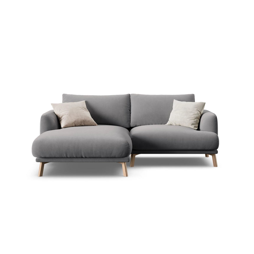 Naomi 3-Sitzer Ecksofa, Linke Seite, aus Samt in Grau (Salvador 17), 200x170 cm von Micadoni – Bild 1