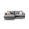 Naomi 3-Sitzer Ecksofa, Linke Seite, aus Samt in Grau (Salvador 17), 200x170 cm von Micadoni – Bild 1