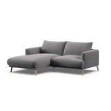 Naomi 3-Sitzer Ecksofa, Linke Seite, aus Samt in Grau (Salvador 17), 200x170 cm von Micadoni – Bild 4