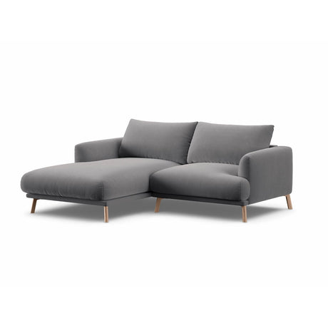 Naomi 3-Sitzer Ecksofa, Linke Seite, aus Samt in Grau (Salvador 17), 200x170 cm von Micadoni – Bild 4
