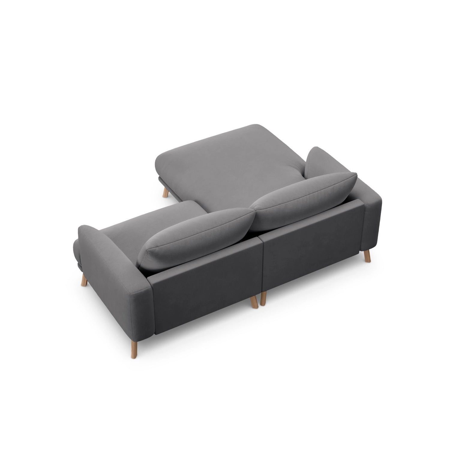 Naomi 3-Sitzer Ecksofa, Linke Seite, aus Samt in Grau (Salvador 17), 200x170 cm von Micadoni – Bild 5