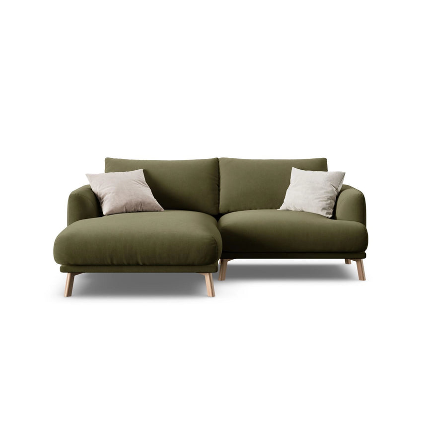 Naomi 3-Sitzer Ecksofa, Linke Seite, aus Samt in Grün (Salvador 8), 200x170 cm von Micadoni – Bild 1
