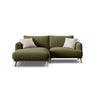 Naomi 3-Sitzer Ecksofa, Linke Seite, aus Samt in Grün (Salvador 8), 200x170 cm von Micadoni – Bild 1