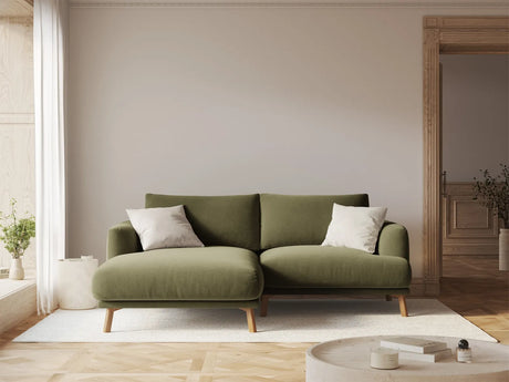 Naomi 3-Sitzer Ecksofa, Linke Seite, aus Samt in Grün (Salvador 8), 200x170 cm von Micadoni – Bild 2