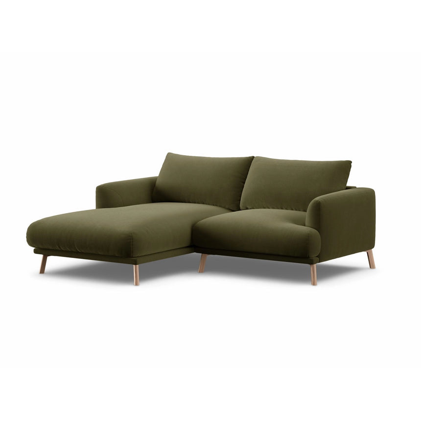 Naomi 3-Sitzer Ecksofa, Linke Seite, aus Samt in Grün (Salvador 8), 200x170 cm von Micadoni – Bild 4