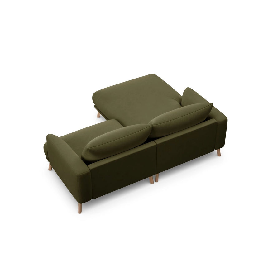 Naomi 3-Sitzer Ecksofa, Linke Seite, aus Samt in Grün (Salvador 8), 200x170 cm von Micadoni – Bild 5