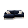Naomi 3-Sitzer Ecksofa, Linke Seite, aus Samt in Königsblau (Salvador 5), 200x170 cm von Micadoni – Bild 1