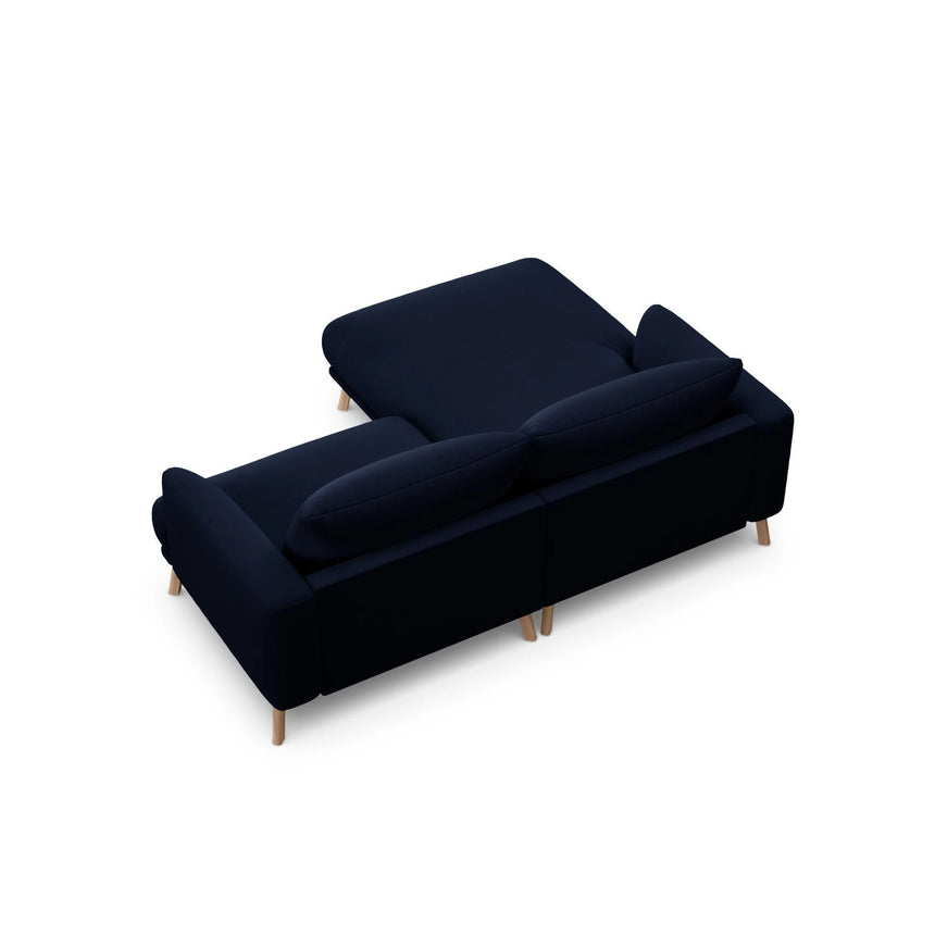Naomi 3-Sitzer Ecksofa, Linke Seite, aus Samt in Königsblau (Salvador 5), 200x170 cm von Micadoni – Bild 5