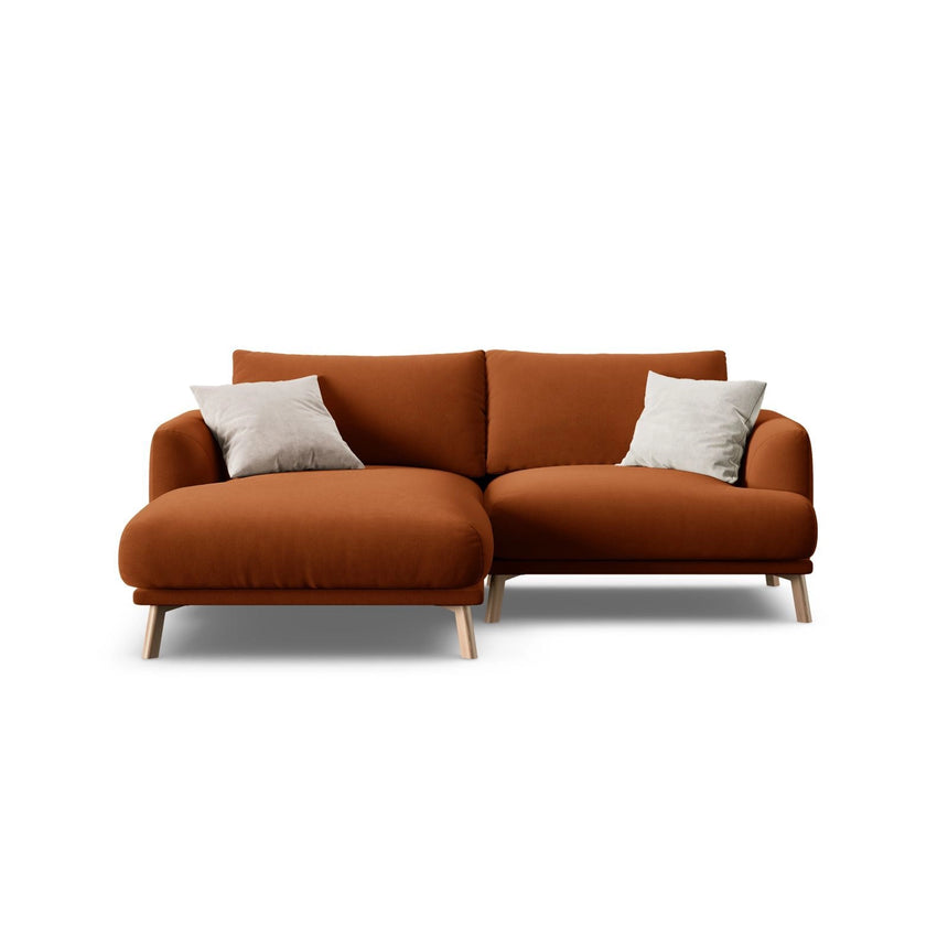 Naomi 3-Sitzer Ecksofa, Linke Seite, aus Samt in Terrakotta (Salvador 14), 200x170 cm von Micadoni – Bild 1