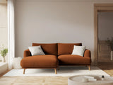 Naomi 3-Sitzer Ecksofa, Linke Seite, aus Samt in Terrakotta (Salvador 14), 200x170 cm von Micadoni – Bild 2