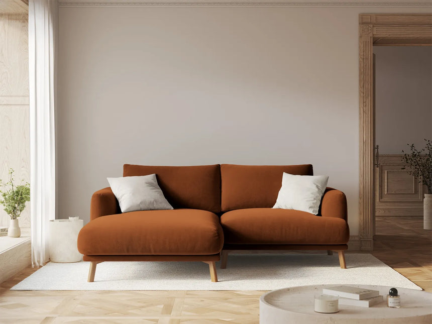 Naomi 3-Sitzer Ecksofa, Linke Seite, aus Samt in Terrakotta (Salvador 14), 200x170 cm von Micadoni – Bild 2