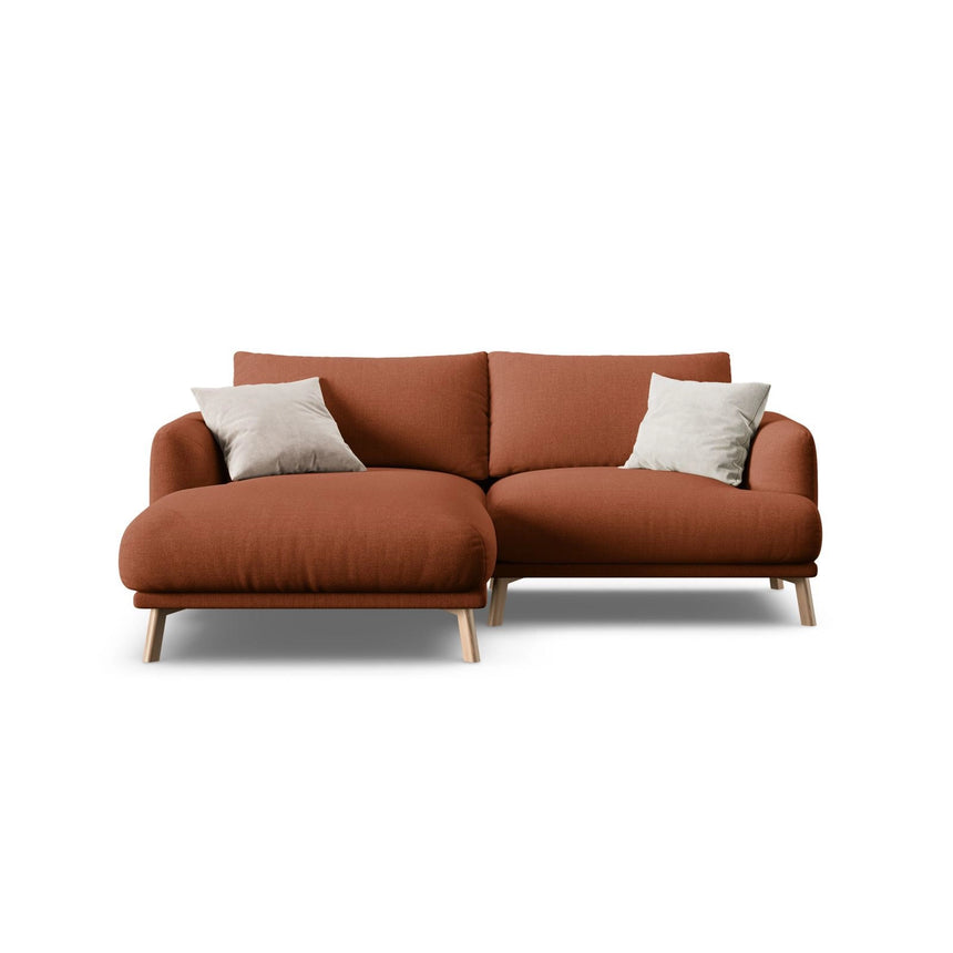 Naomi 3-Sitzer Ecksofa, Linke Seite, aus Strukturierter Stoff in Brick (Liberty 9), 200x170 cm von Micadoni – Bild 1