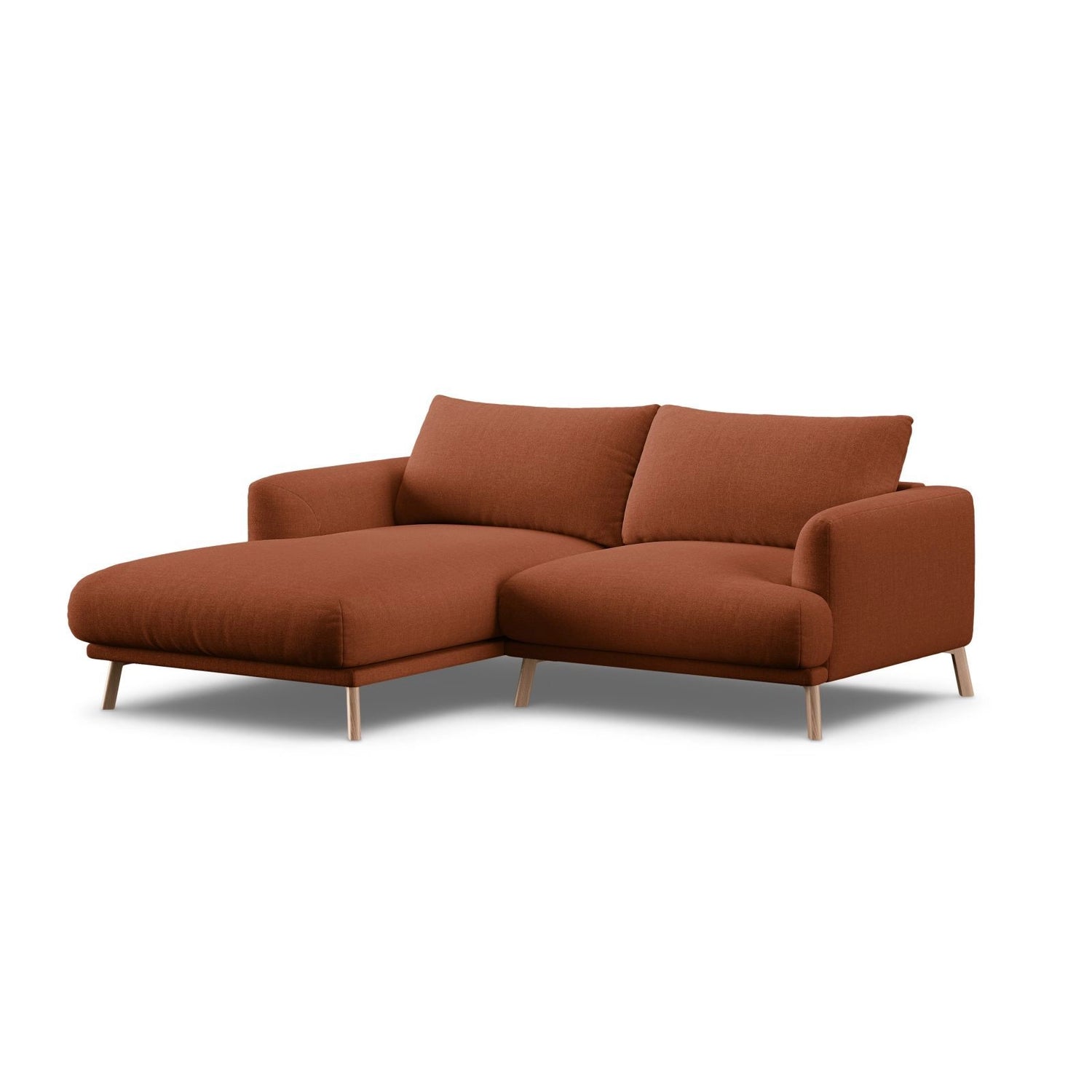 Naomi 3-Sitzer Ecksofa, Linke Seite, aus Strukturierter Stoff in Brick (Liberty 9), 200x170 cm von Micadoni – Bild 4