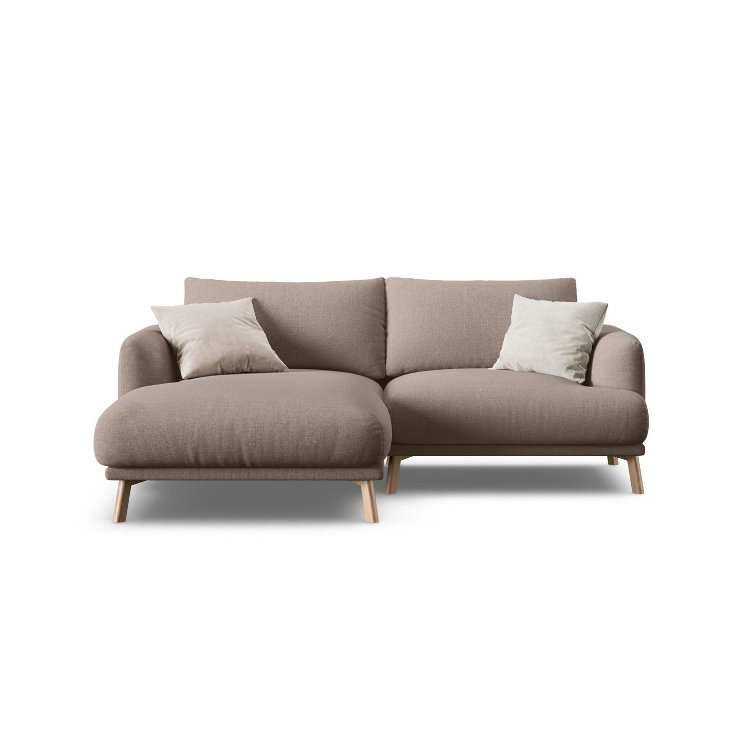 Naomi 3-Sitzer Ecksofa, Linke Seite, aus Strukturierter Stoff in Cappuccino (Liberty 5), 200x170 cm von Micadoni – Bild 1