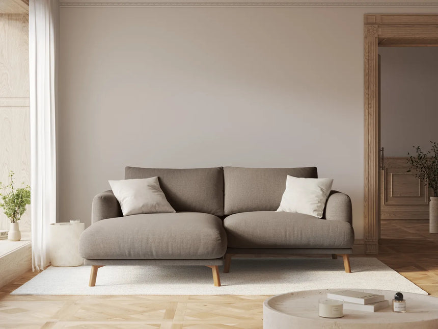Naomi 3-Sitzer Ecksofa, Linke Seite, aus Strukturierter Stoff in Cappuccino (Liberty 5), 200x170 cm von Micadoni – Bild 2
