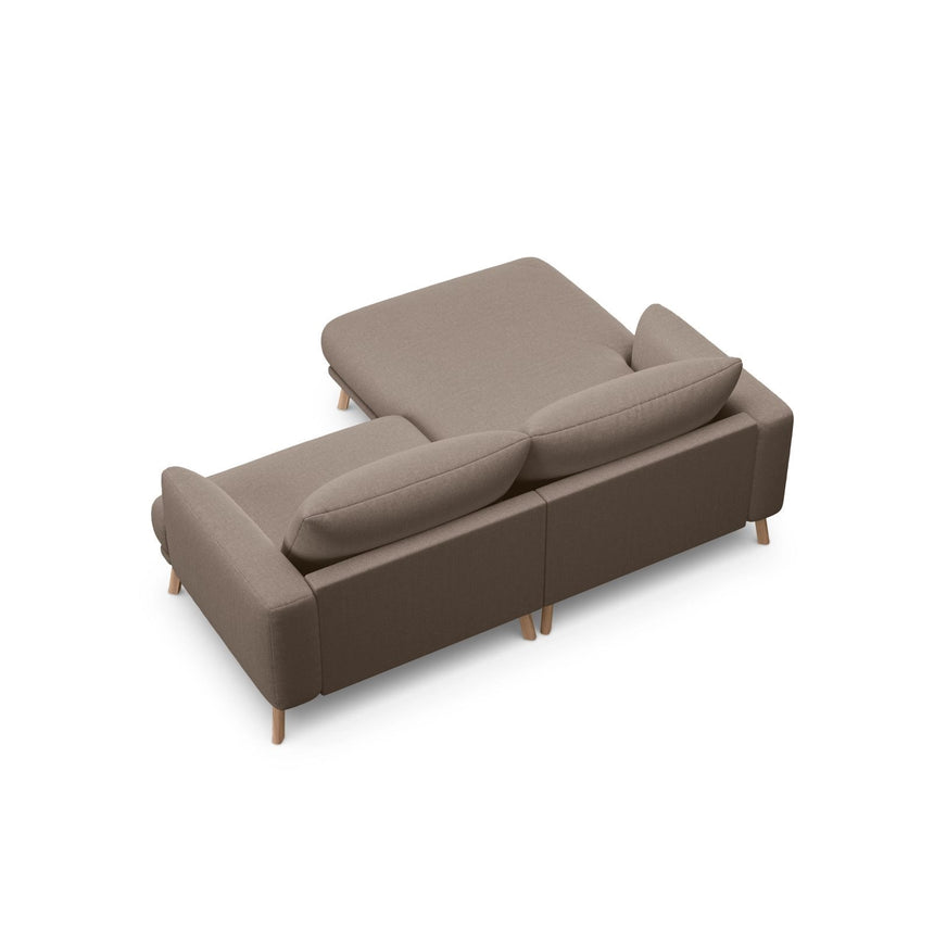 Naomi 3-Sitzer Ecksofa, Linke Seite, aus Strukturierter Stoff in Cappuccino (Liberty 5), 200x170 cm von Micadoni – Bild 5