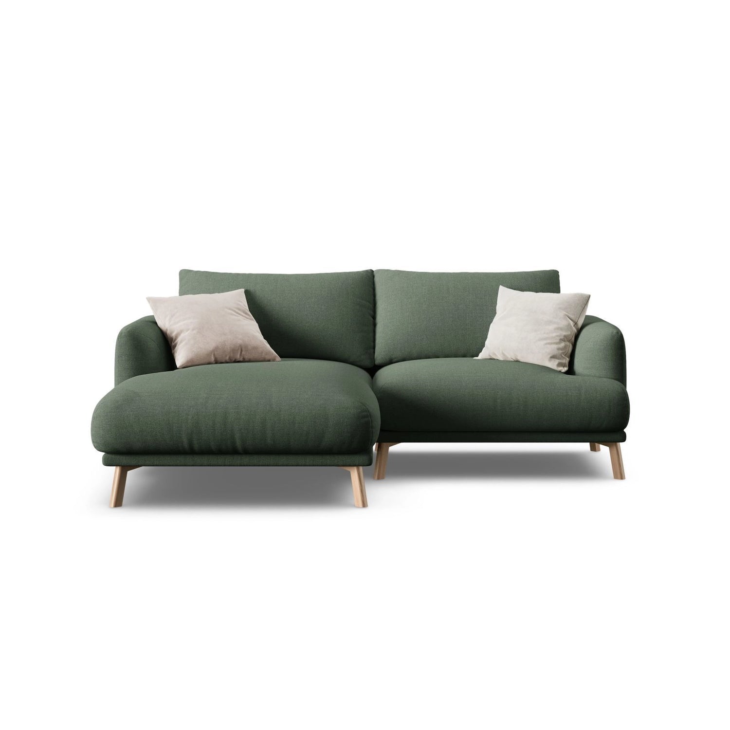 Naomi 3-Sitzer Ecksofa, Linke Seite, aus Strukturierter Stoff in Moosgrün (Liberty 12), 200x170 cm von Micadoni – Bild 1