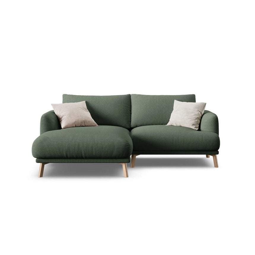 Naomi 3-Sitzer Ecksofa, Linke Seite, aus Strukturierter Stoff in Moosgrün (Liberty 12), 200x170 cm von Micadoni – Bild 1