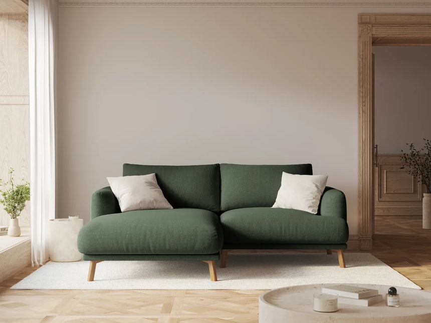Naomi 3-Sitzer Ecksofa, Linke Seite, aus Strukturierter Stoff in Moosgrün (Liberty 12), 200x170 cm von Micadoni – Bild 2