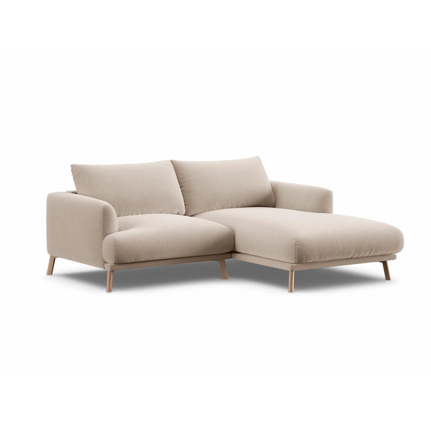 Naomi 3-Sitzer Ecksofa, Rechte Seite, aus Samt in Beige (Salvador 1), 200x170 cm von Micadoni – Bild 4