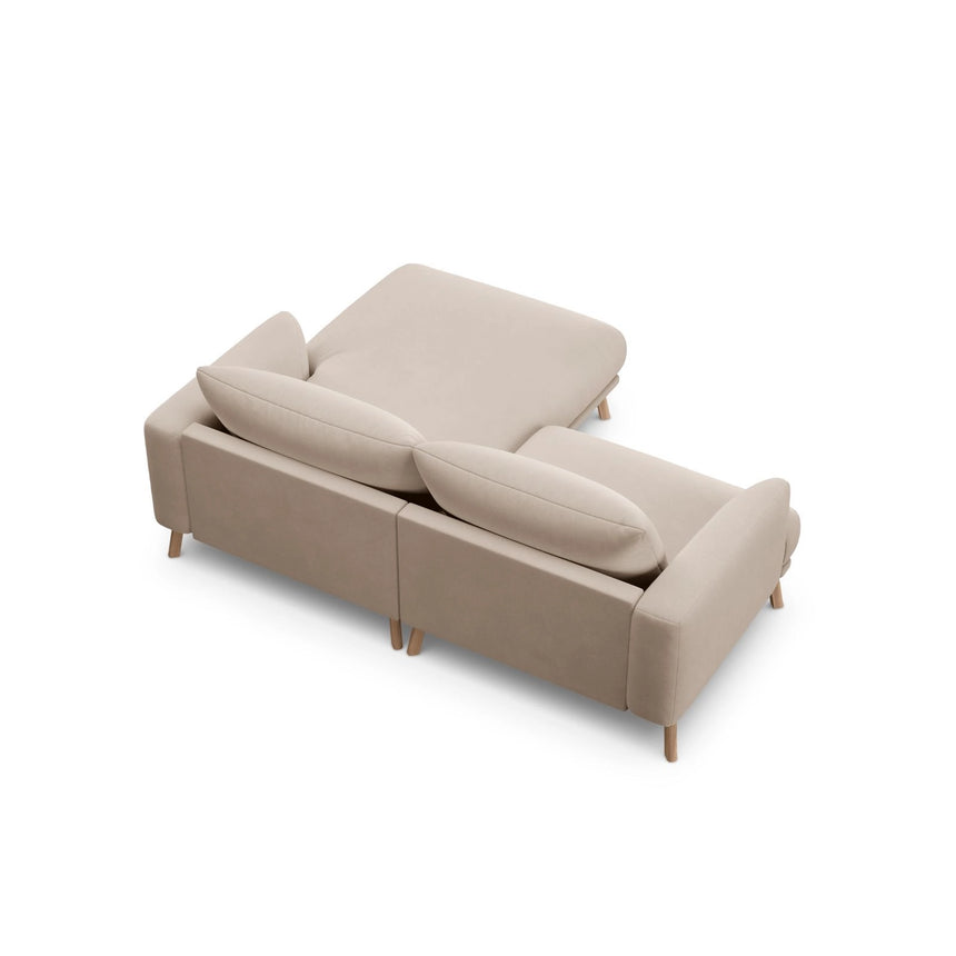 Naomi 3-Sitzer Ecksofa, Rechte Seite, aus Samt in Beige (Salvador 1), 200x170 cm von Micadoni – Bild 5