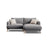 Naomi 3-Sitzer Ecksofa, Rechte Seite, aus Samt in Grau (Salvador 17), 200x170 cm von Micadoni – Bild 1