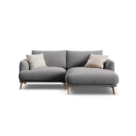 Naomi 3-Sitzer Ecksofa, Rechte Seite, aus Samt in Grau (Salvador 17), 200x170 cm von Micadoni – Bild 1