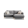 Naomi 3-Sitzer Ecksofa, Rechte Seite, aus Samt in Grau (Salvador 17), 200x170 cm von Micadoni – Bild 1