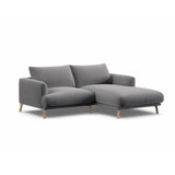 Naomi 3-Sitzer Ecksofa, Rechte Seite, aus Samt in Grau (Salvador 17), 200x170 cm von Micadoni – Bild 4