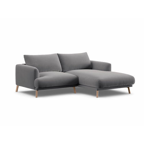 Naomi 3-Sitzer Ecksofa, Rechte Seite, aus Samt in Grau (Salvador 17), 200x170 cm von Micadoni – Bild 4