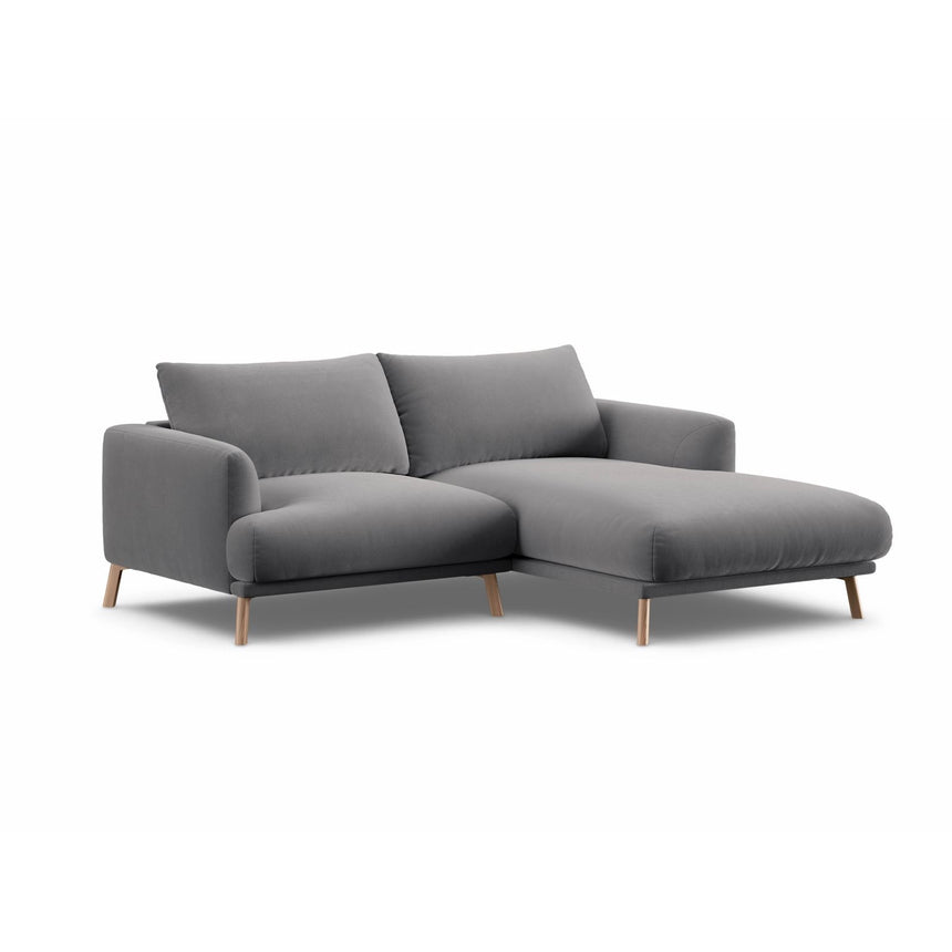 Naomi 3-Sitzer Ecksofa, Rechte Seite, aus Samt in Grau (Salvador 17), 200x170 cm von Micadoni – Bild 4