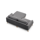 Naomi 3-Sitzer Ecksofa, Rechte Seite, aus Samt in Grau (Salvador 17), 200x170 cm von Micadoni – Bild 5