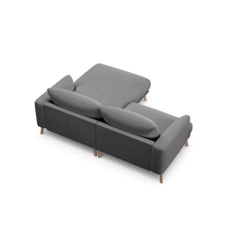 Naomi 3-Sitzer Ecksofa, Rechte Seite, aus Samt in Grau (Salvador 17), 200x170 cm von Micadoni – Bild 5