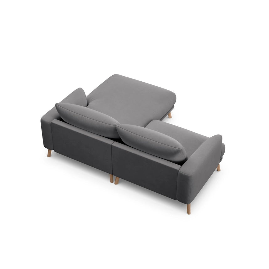 Naomi 3-Sitzer Ecksofa, Rechte Seite, aus Samt in Grau (Salvador 17), 200x170 cm von Micadoni – Bild 5