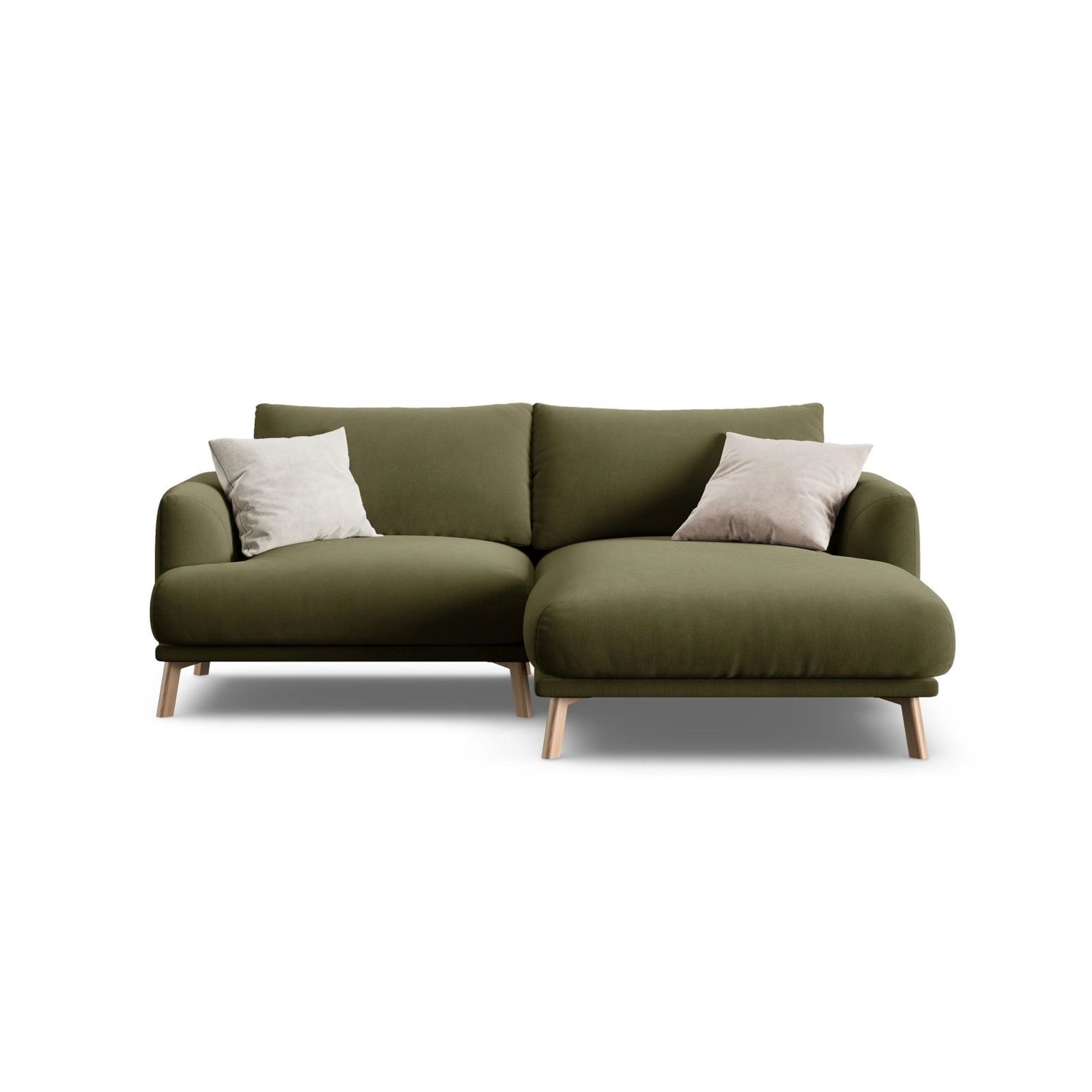 Naomi 3-Sitzer Ecksofa, Rechte Seite, aus Samt in Grün (Salvador 8), 200x170 cm von Micadoni – Bild 1