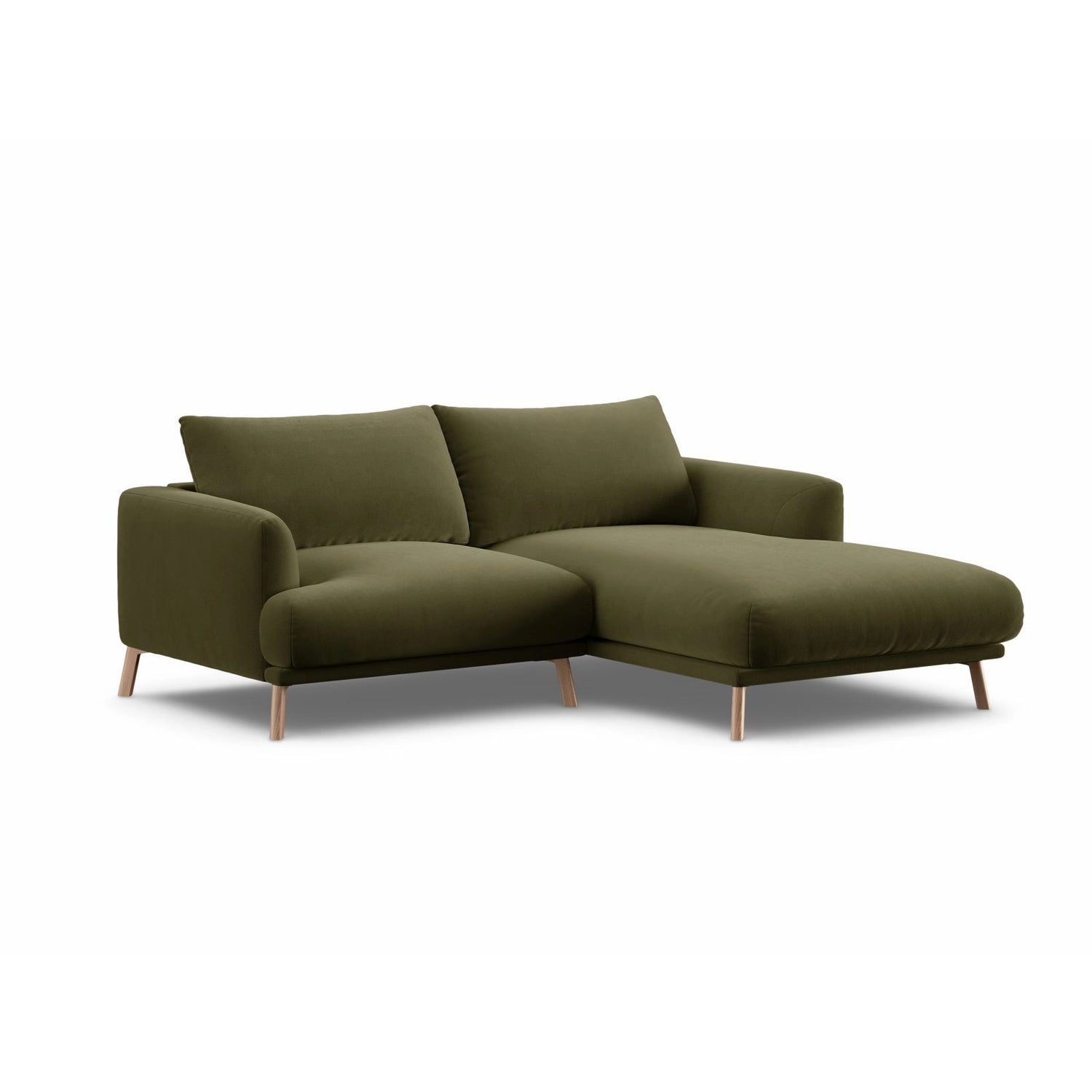 Naomi 3-Sitzer Ecksofa, Rechte Seite, aus Samt in Grün (Salvador 8), 200x170 cm von Micadoni – Bild 4