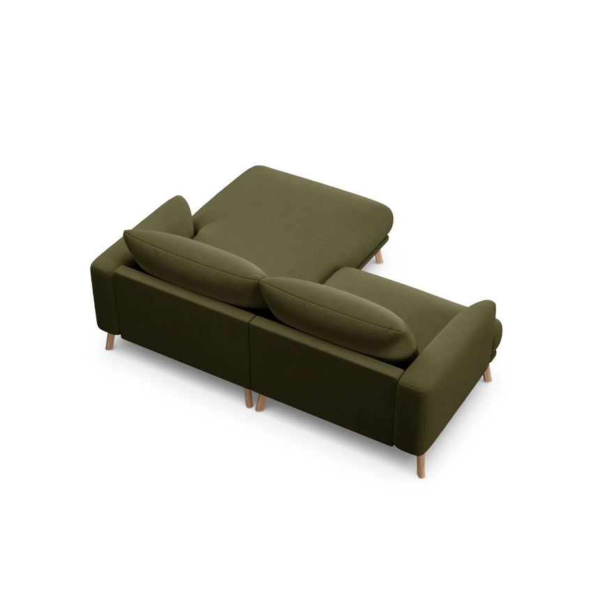 Naomi 3-Sitzer Ecksofa, Rechte Seite, aus Samt in Grün (Salvador 8), 200x170 cm von Micadoni – Bild 5